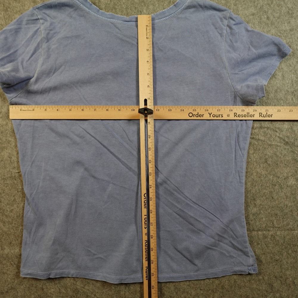J Jill Top Womens Medium Periwinkle Blue V Neck Short Sleeve Cotton T Shirt Top - Picture 5 of 8